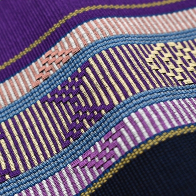 読谷山ミンサー 半幅帯 紫 ｜読谷山花織事業協同組合 | hanaito